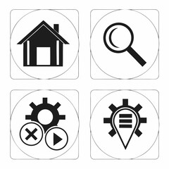 Home search settings navigation icons home icon search icon