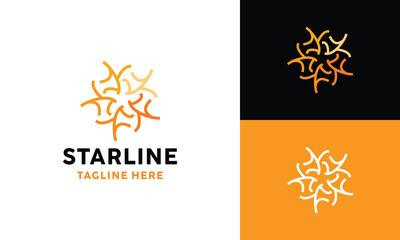 Star Line Logo Design Monoline symbol Graphic Vector