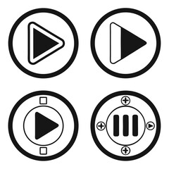 Media control icons play pause stop play icon pause icon