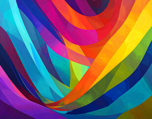 Obraz premium Abstract Colorful Swirls Painting Texture Background with Rainbow Palette Art Design