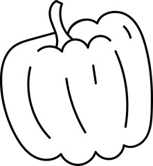 Bell Pepper Outline Drawing
