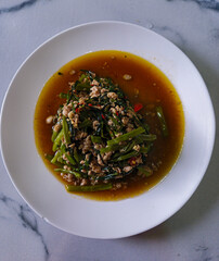 Stir Fried Morning Glory Pork