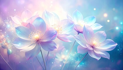 Delicate pastel flowers in soft light