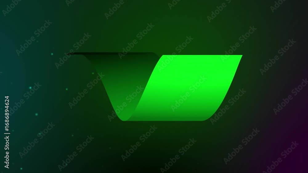 Poster abstract design a vibrant rotate tube ribbon-like element on a dark background, creating a sense of 