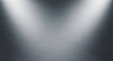 Fototapeta premium Brushed Metal Texture with Two Spotlights | Polished Steel Surface with Light Reflections, Metallic Backdrop