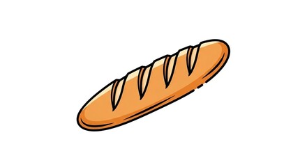 Freshly baked baguette isolated on white background, a classic french bread concept