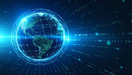 Digital earth and global connection, representing worldwide technological advancement
