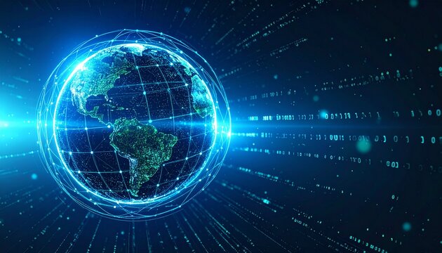 Digital earth and global connection, representing worldwide technological advancement