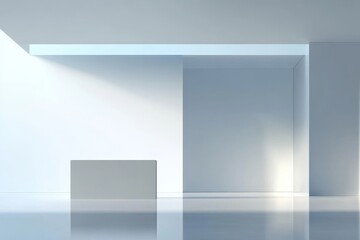 Obraz premium Minimalist Interior with Geometric Shapes and Soft Lighting