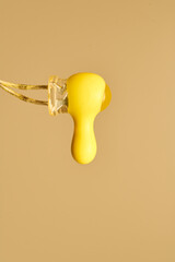 Closeup of led with yellow droplet