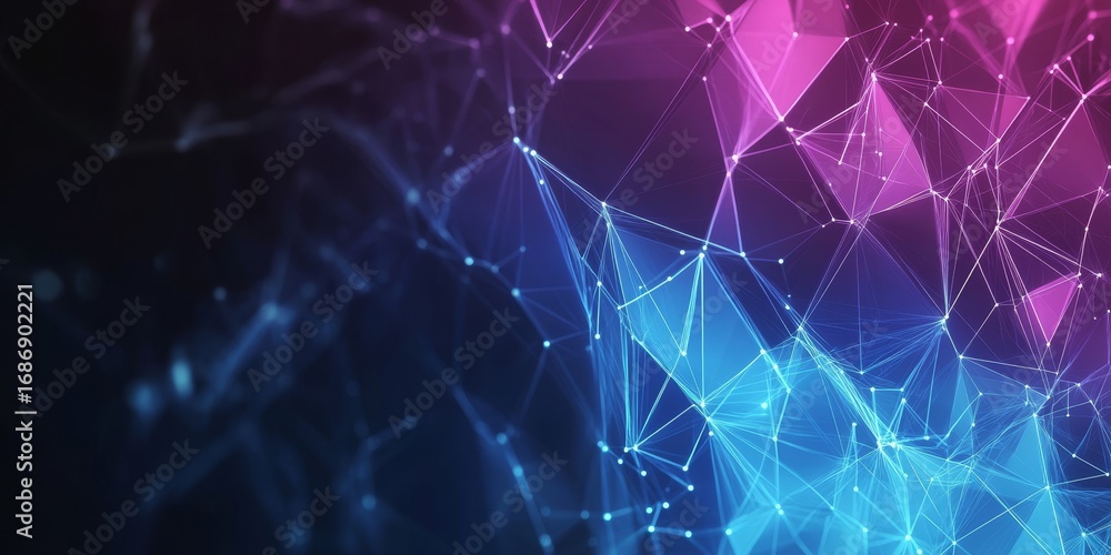 Poster abstract network background concept featuring interconnected dots and lines for data visualization