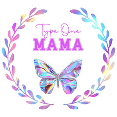 Illustration Type one Mama. awareness of diabetes
