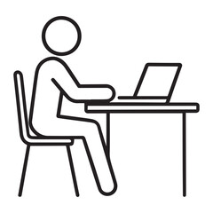 Fototapeta premium IT Manager Outline Icon – Technology Leadership Vector Illustration