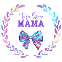 Illustration Type one Mama. awareness of diabetes