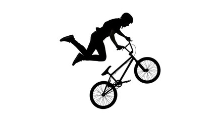 Naklejka premium BMX Rider Silhouette with Aerial Stunt.