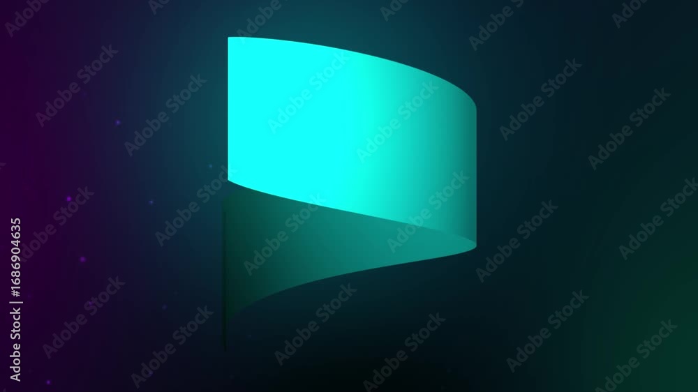 Poster abstract design a vibrant rotate tube ribbon-like element on a dark background, creating a sense of 