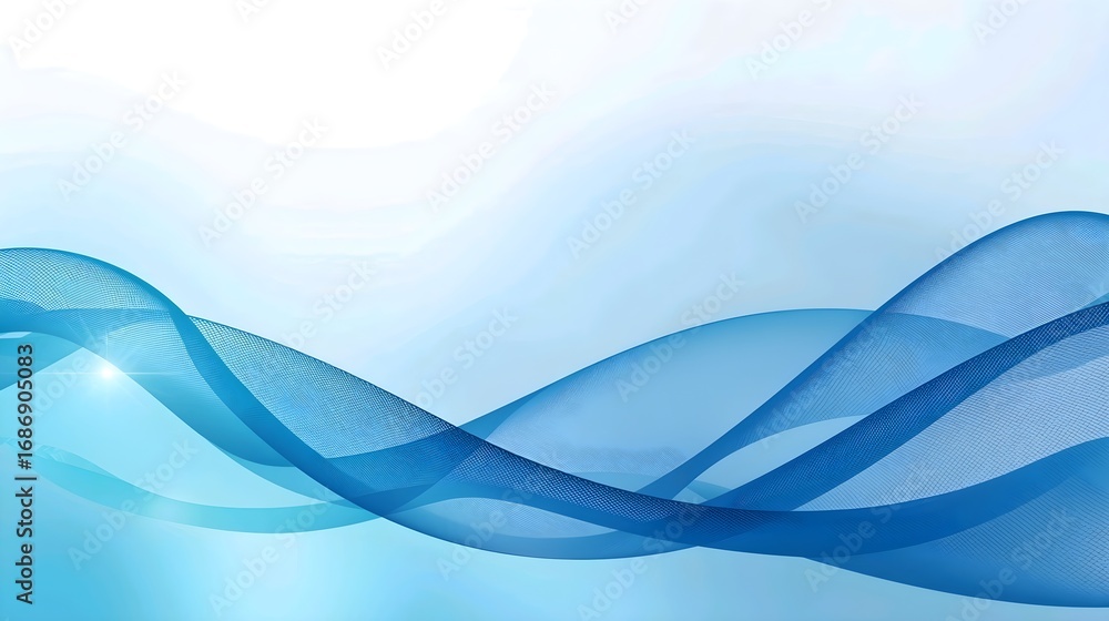 Poster abstract blue wave design with flowing curves and light patterns creates a smooth, futuristic digita