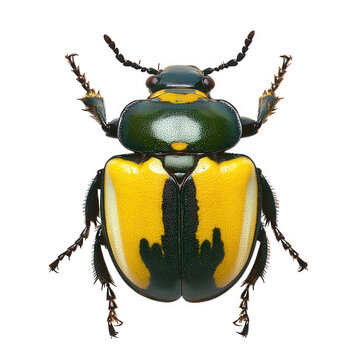 Calligrapha multipunctata beetle isolated on transparent background in a studio shot