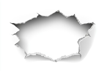 Dynamic Abstract White Sheet with Torn Edges Creating an Inviting Oval Shape for Important Messages