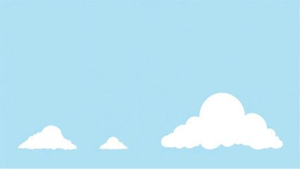 Bright Blue Sky With Fluffy White Clouds. Illustration of Blue Sky and Clouds. 