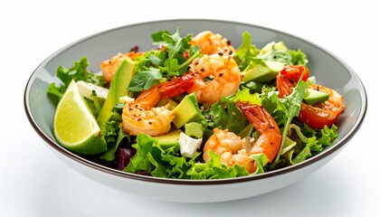Delicious Shrimp Salad, a culinary delight with shrimp, avocado, and lime served in a bowl