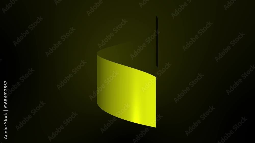 Aufkleber abstract design a vibrant rotate tube ribbon-like element on a dark background, creating a sense of 