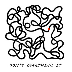 Abstract Overthinking Concept Illustration, scribble forming a chaotic, cloud-like mass representing messy thoughts or mental overload. Overthinking. Overstimulated