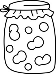 Jar with Pickles Outline