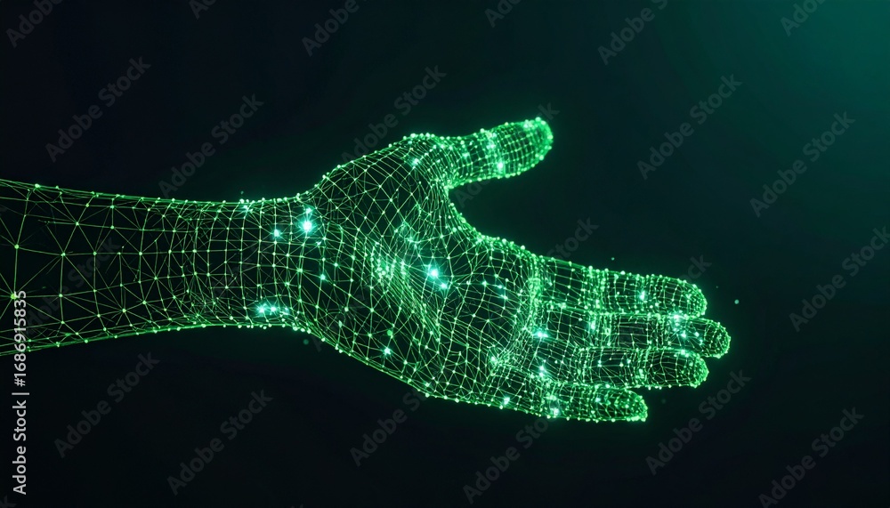 Poster digital handshake: representing technology and connection
