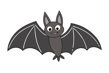Cute Cartoon Bat Illustration – Fun Halloween Animal Clipart for Kids