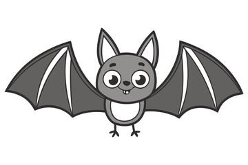 Cute Cartoon Bat Illustration – Fun Halloween Animal Clipart for Kids