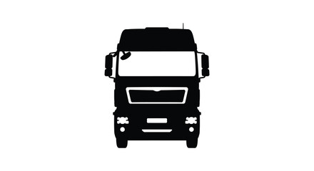 front view silhouette of a large truck vehicle