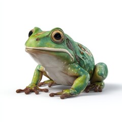 Obraz premium A frog is sitting on a white background