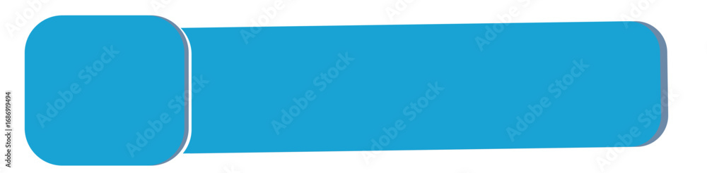 Poster A blue rectangular shape with a rounded corner, representing a button.