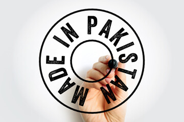 Made in Pakistan text emblem stamp, concept background