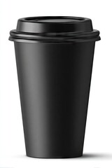 Black disposable coffee cup with lid (2)