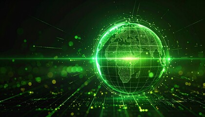 A futuristic green earth image, representing global connectivity and technological advancement