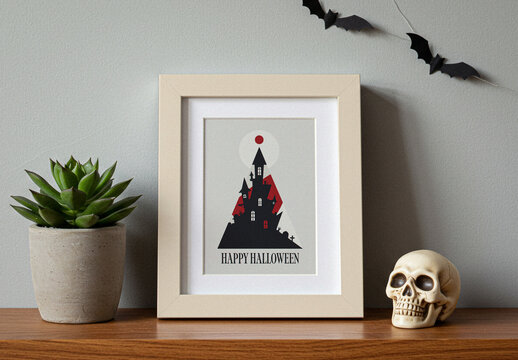 Halloween Themed Picture Frame Mockup
