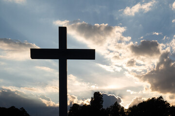 Christian cross against the sky