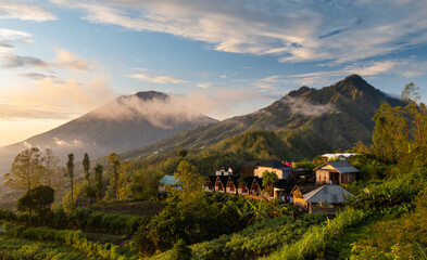 Hotels on Kintamani with Mount Abang and Agung
