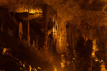 Unrivaled  natural beauty of Sorek stalactites cave in Judean Mountains near Beit Shemesh in Israel