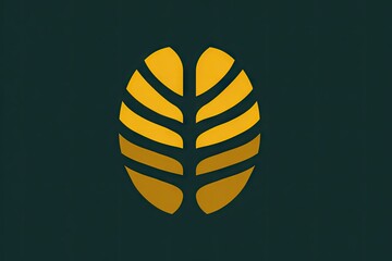 Gold leaf-like design on a dark background.