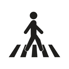 Pedestrian Crossing Icon Silhouette Signage for Walkways