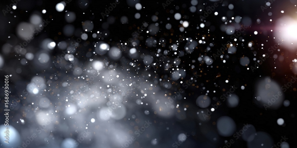 Poster sparkling snow effect with glittering particles