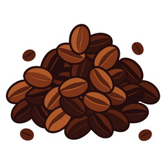 Stylized Pile of Coffee Beans Graphic Design Illustration