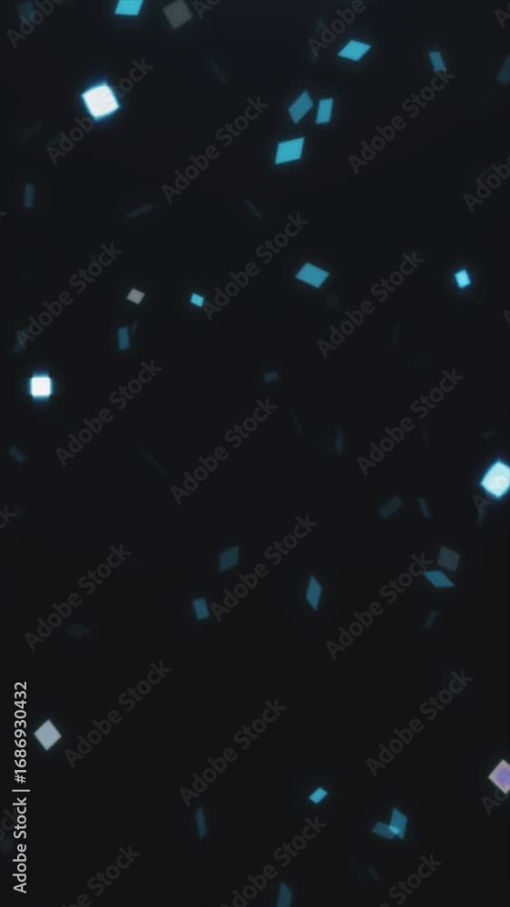 Poster a captivating show of floating shapes and particles creates a mesmerizing visual against a dark back