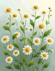 Field of Daisies Illustration