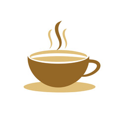 Aromatic Coffee Delight Vector Illustration of a Steaming Cup on a Saucer