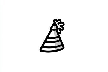 Simple illustration of a party hat.