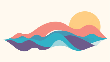 Abstract Colorful Wavy Pattern with Warm and Cool Tones. Wavy Background. 
